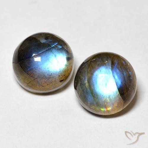 7.22ctw Naturale Multicolore Labradorite, Rotondo, Traslucido