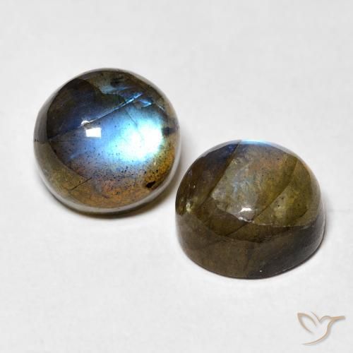 Gemme di Labradorite Multicolore naturale da 7.22 ct, Rotondo, Traslucido