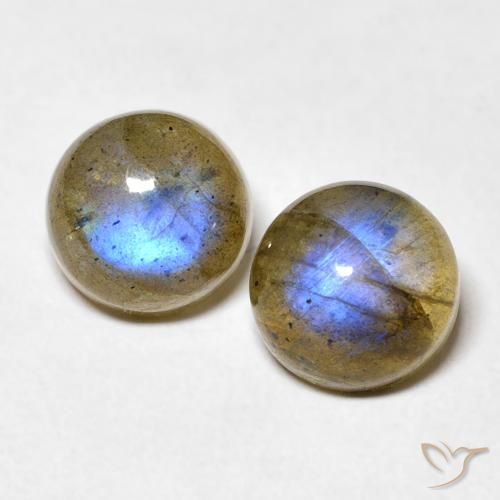 3.71ctw Naturale Multicolore Labradorite, Rotondo, Trasparente