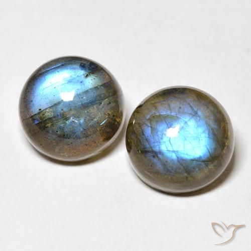 12.56ctw Naturale Multicolore Labradorite, Rotondo, Traslucido