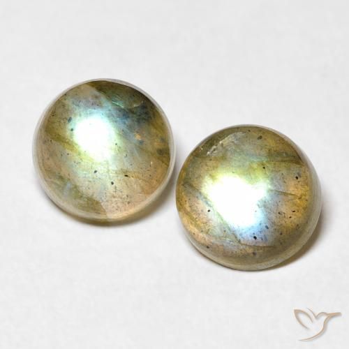 3.41ctw Naturale Multicolore Labradorite, Rotondo, Trasparente