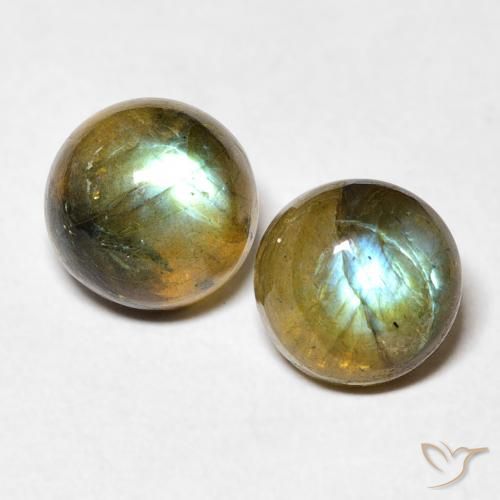 3.74ctw Naturale Multicolore Labradorite, Rotondo, Traslucido