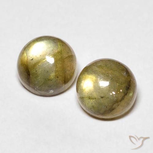 2.12ctw Naturale Multicolore Labradorite, Rotondo, Traslucido