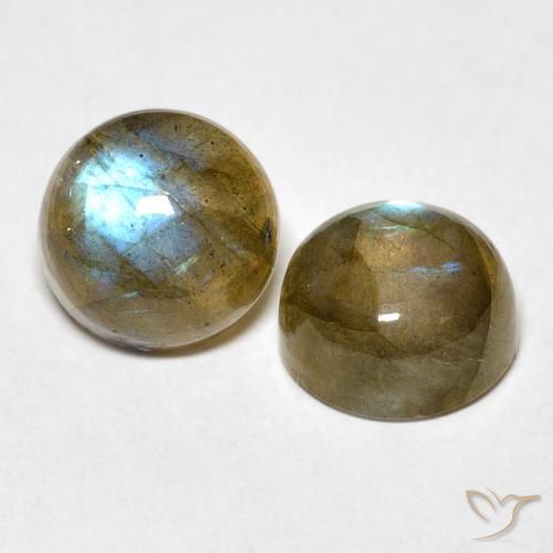 Gemme di Labradorite Multicolore naturale da 5.32 ct, Rotondo, Traslucido
