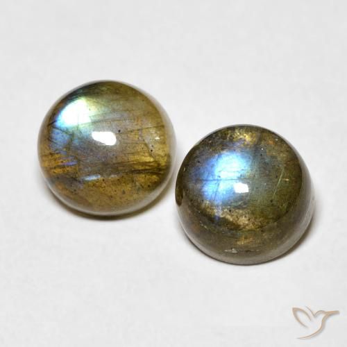 3.48ctw Naturale Multicolore Labradorite, Rotondo, Traslucido
