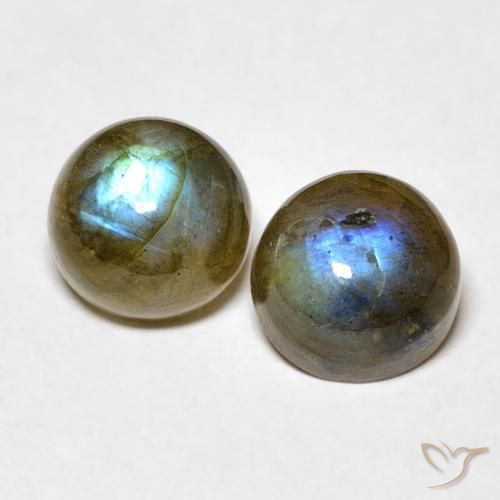 3.67ctw Naturale Multicolore Labradorite, Rotondo, Traslucido