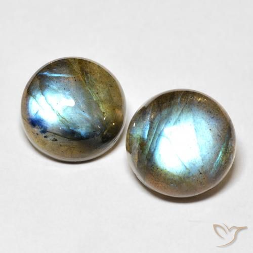 11.44ctw Naturale Multicolore Labradorite, Rotondo, Traslucido