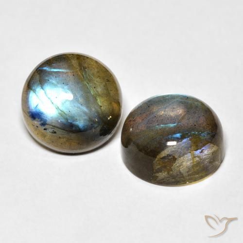 Gemme di Labradorite Multicolore naturale da 11.44 ct, Rotondo, Traslucido