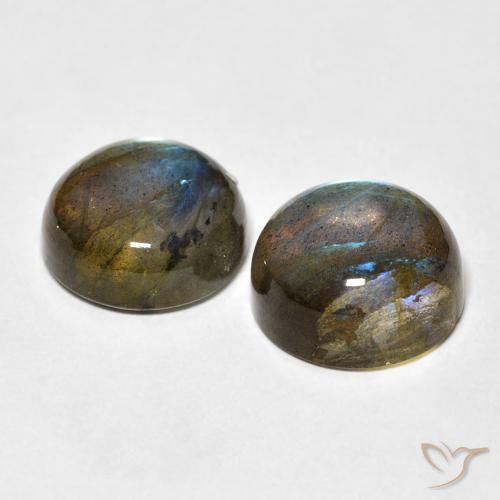 Gemme di Labradorite Multicolore naturale da 11.44 ct, Rotondo, Traslucido
