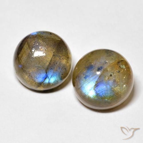 10.15ctw Naturale Multicolore Labradorite, Rotondo, Traslucido
