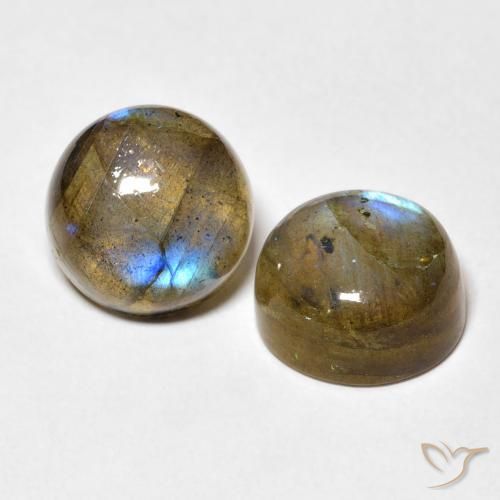 Gemme di Labradorite Multicolore naturale da 10.15 ct, Rotondo, Traslucido