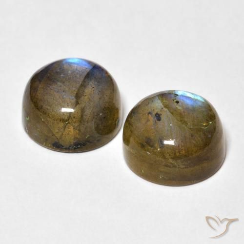 Gemme di Labradorite Multicolore naturale da 10.15 ct, Rotondo, Traslucido