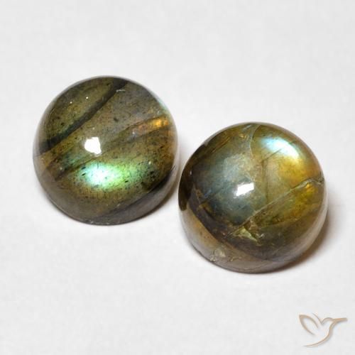 3.66ctw Naturale Multicolore Labradorite, Rotondo, Traslucido