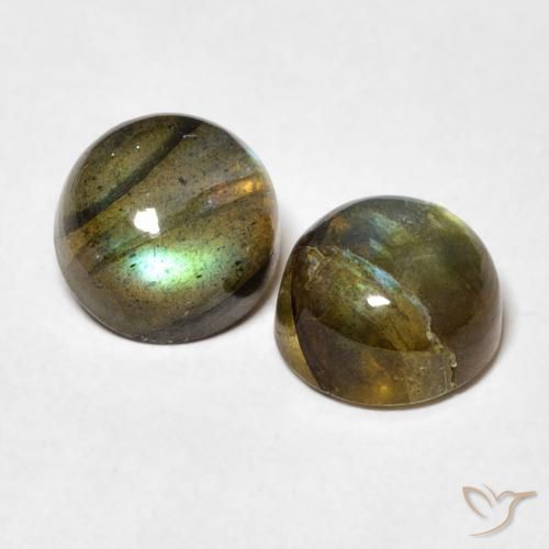Gemme di Labradorite Multicolore naturale da 3.66 ct, Rotondo, Traslucido