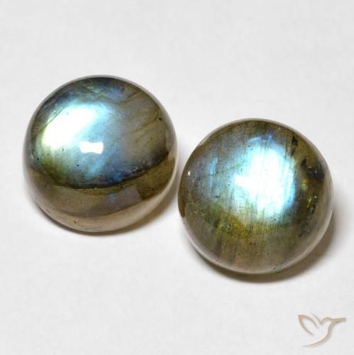 10.13ctw Naturale Multicolore Labradorite, Rotondo, Traslucido