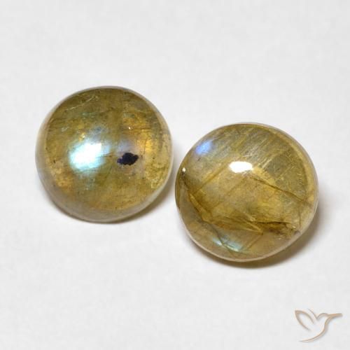 2.92ctw Naturale Multicolore Labradorite, Rotondo, Traslucido