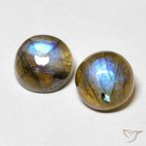 3.24ctw Naturale Multicolore Labradorite, Rotondo, Traslucido