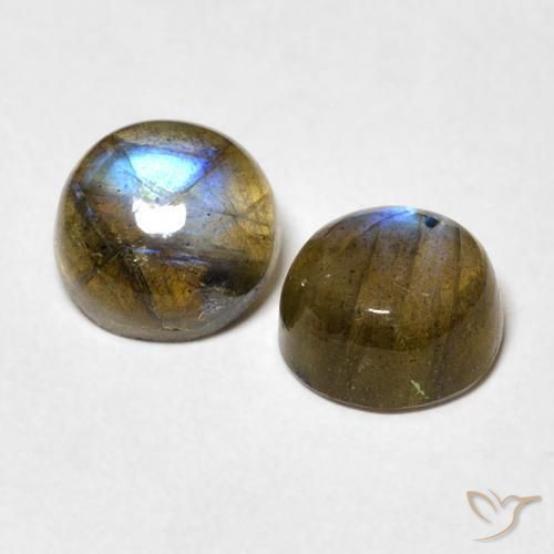 Gemme di Labradorite Multicolore naturale da 3.24 ct, Rotondo, Traslucido