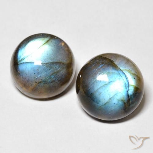 Labradorite naturale multicolore da 18,86 ct, taglio rotondo, traslucido