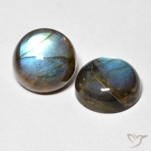 Labradorite naturale multicolore da 18,86 ct, taglio rotondo, traslucido
