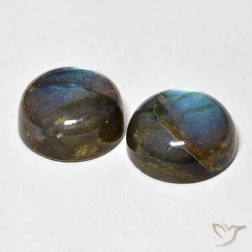 Labradorite naturale multicolore da 18,86 ct, taglio rotondo, traslucido