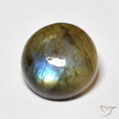5.91ct Naturale Multicolore Labradorite, Rotondo, Traslucido, Photo A