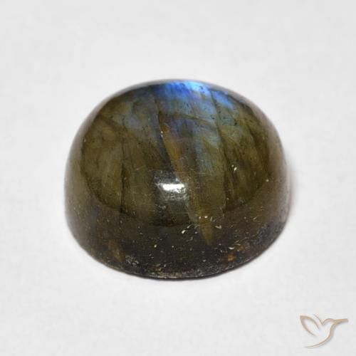 Labradorite Multicolore naturale da 5.91 ct, Rotondo, Traslucido