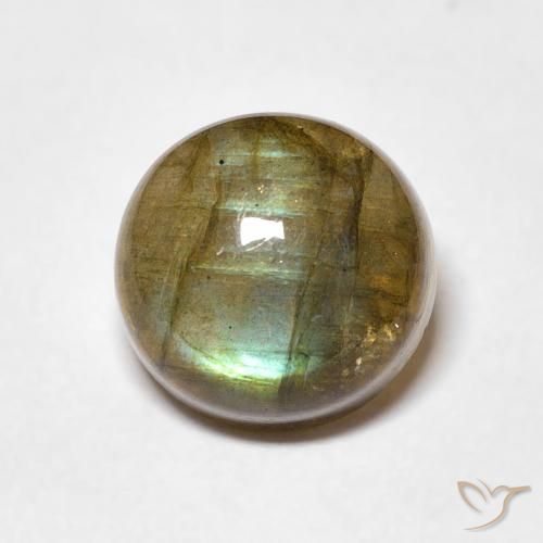 4.51ct Naturale Multicolore Labradorite, Rotondo, Traslucido