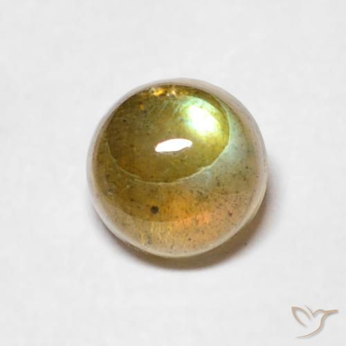 0.67ct Naturale Multicolore Labradorite, Rotondo, Traslucido