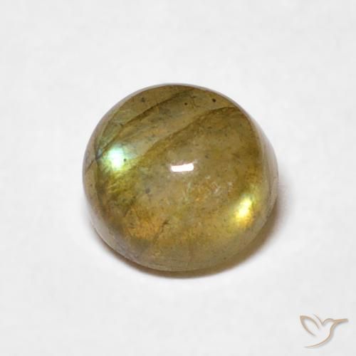 0.63ct Naturale Multicolore Labradorite, Rotondo, Traslucido