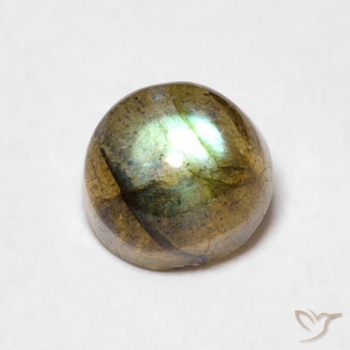 0.76ct Naturale Multicolore Labradorite, Rotondo, Traslucido