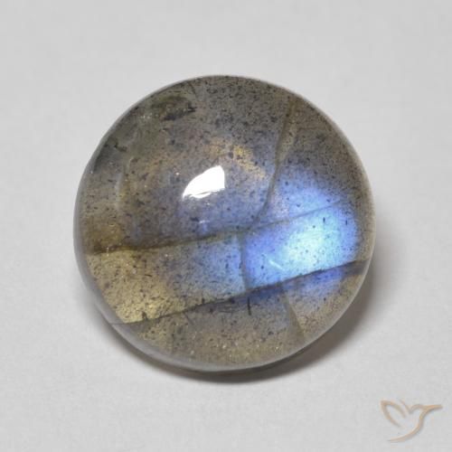 6.24ct Naturale Multicolore Labradorite, Rotondo, Traslucido