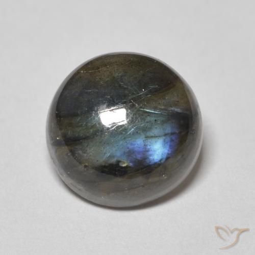 4.18ct Naturale Multicolore Labradorite, Rotondo, Traslucido
