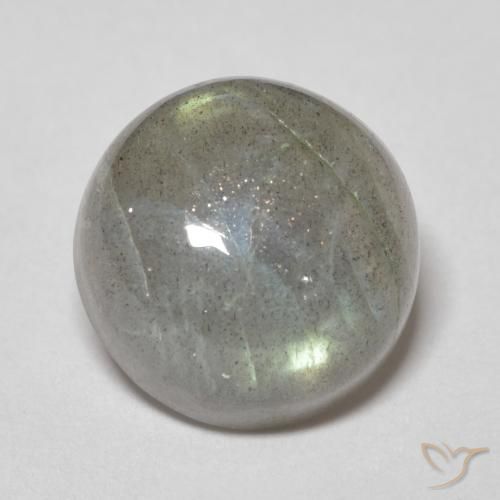 5.57ct Naturale Multicolore Labradorite, Rotondo, Traslucido