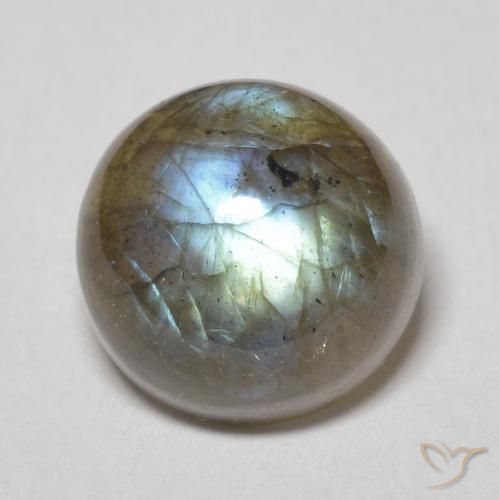 3.72ct Naturale Multicolore Labradorite, Rotondo, Traslucido