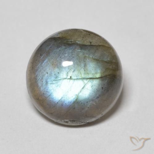 4.30ct Naturale Multicolore Labradorite, Rotondo, Traslucido