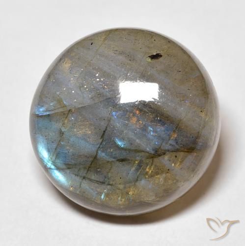 Labradorite Multicolore naturale da 19.73 ct, Rotondo, Traslucido