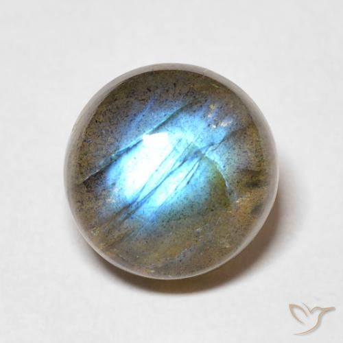 5.05ct Naturale Multicolore Labradorite, Rotondo, Traslucido