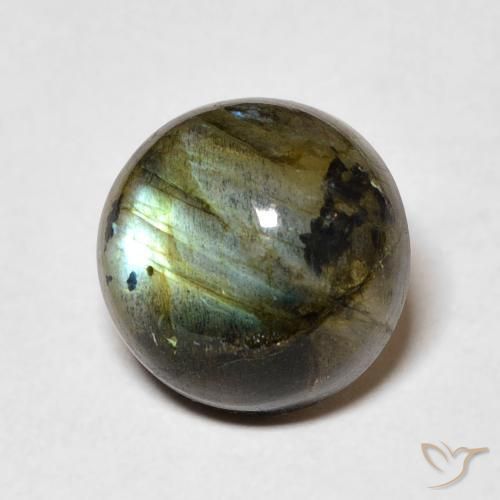 4.64ct Naturale Multicolore Labradorite, Rotondo, Traslucido
