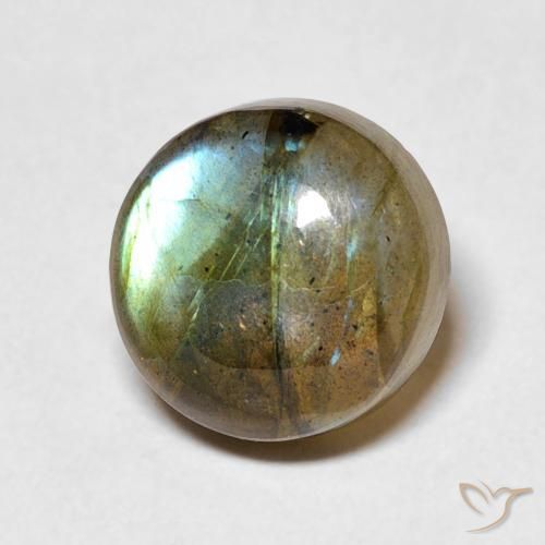 4.42ct Naturale Multicolore Labradorite, Rotondo, Traslucido