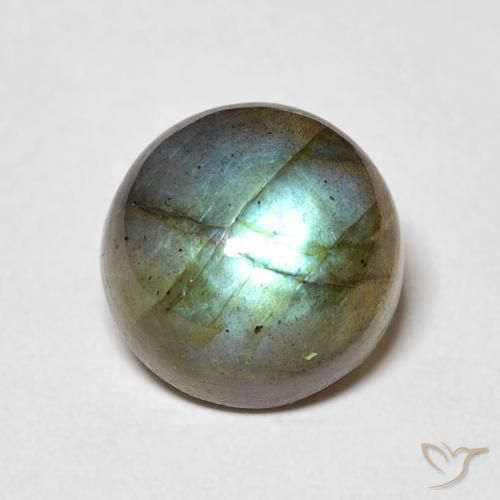 5.05ct Naturale Multicolore Labradorite, Rotondo, Traslucido