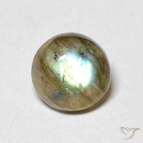 1.13ct Naturale Multicolore Labradorite, Rotondo, Traslucido