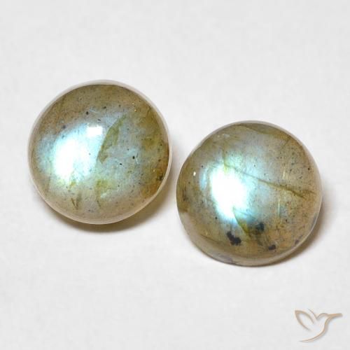 3.42ctw Naturale Multicolore Labradorite, Rotondo, Traslucido