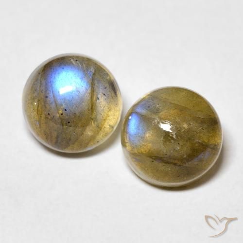 5.11ctw Naturale Multicolore Labradorite, Rotondo, Traslucido