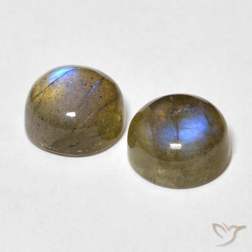 Gemme di Labradorite Multicolore naturale da 5.11 ct, Rotondo, Traslucido