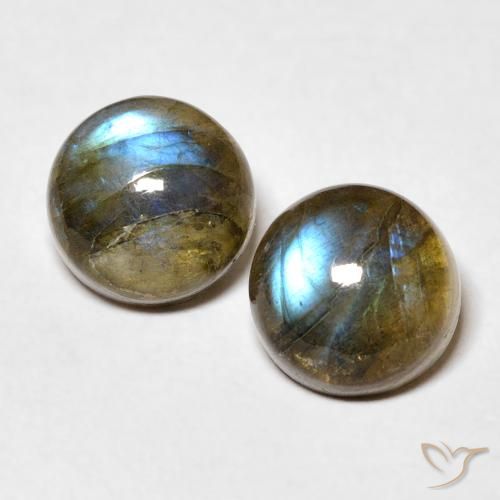 5.23ctw Naturale Multicolore Labradorite, Rotondo, Traslucido