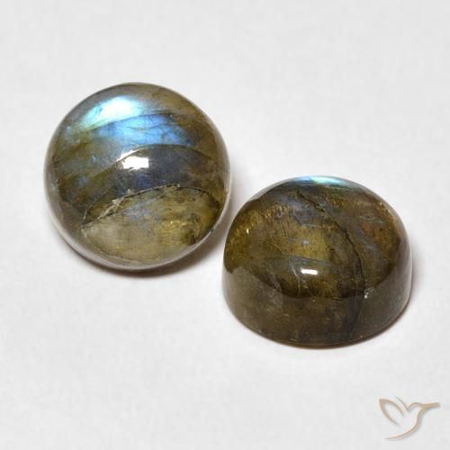 Gemme di Labradorite Multicolore naturale da 5.23 ct, Rotondo, Traslucido