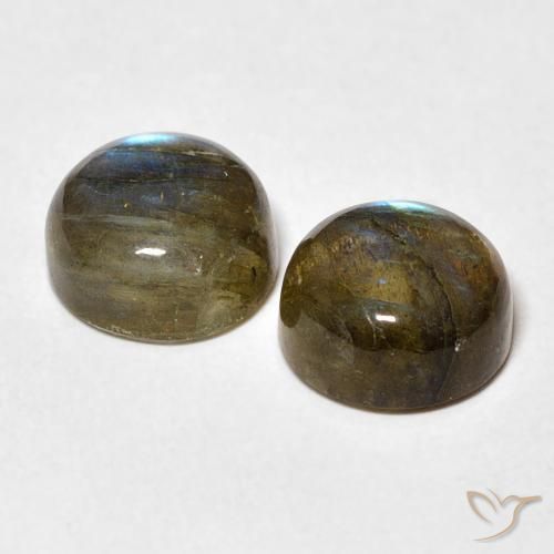 Gemme di Labradorite Multicolore naturale da 5.23 ct, Rotondo, Traslucido