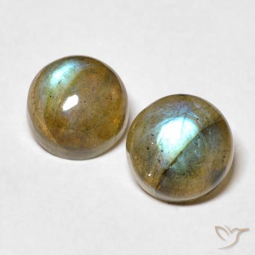 3.55ctw Naturale Multicolore Labradorite, Rotondo, Traslucido
