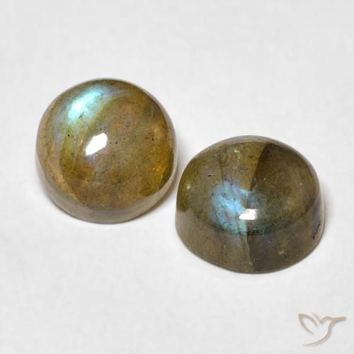 Gemme di Labradorite Multicolore naturale da 3.55 ct, Rotondo, Traslucido